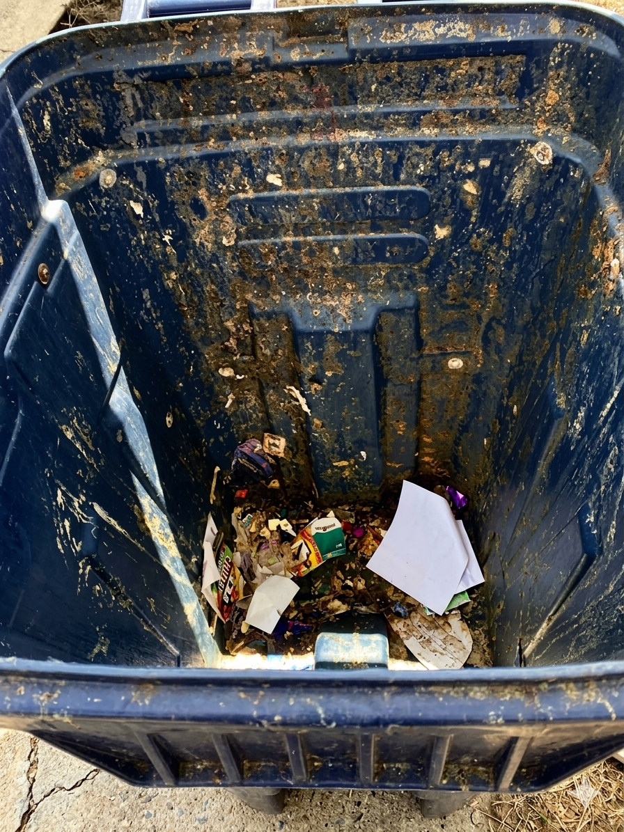 Bin before cleaning